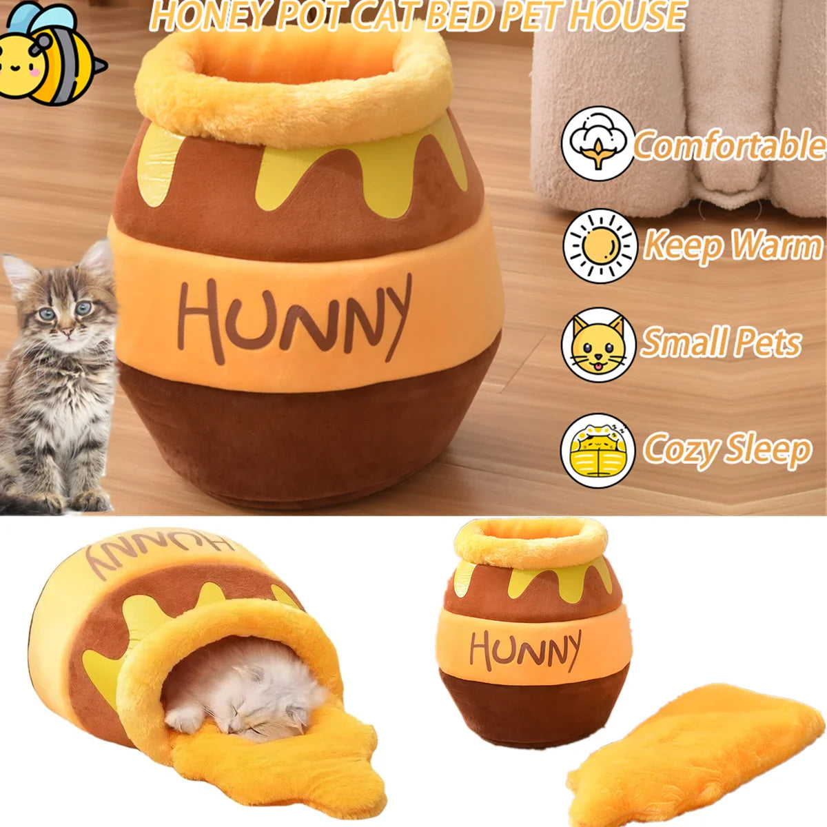 Cozy Honey Pot Pet Bed